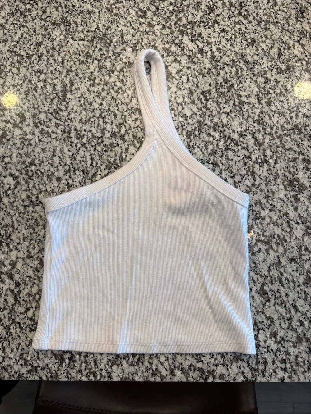 Abercrombie Asymmetric One-Shoulder Ribbed Tank Top